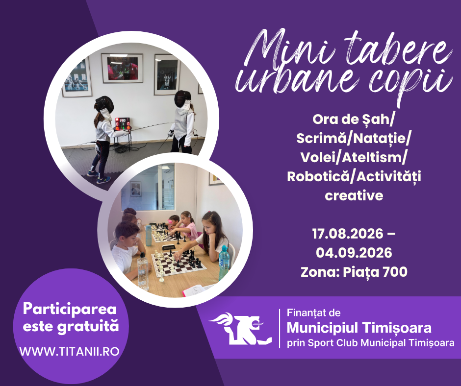 Afiș mini-tabere urbane pentru copii